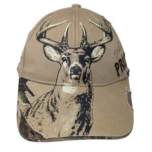 Deer Predator Strapback Baseball Cap Brown OS Adjustable Embroidered Buck Wear